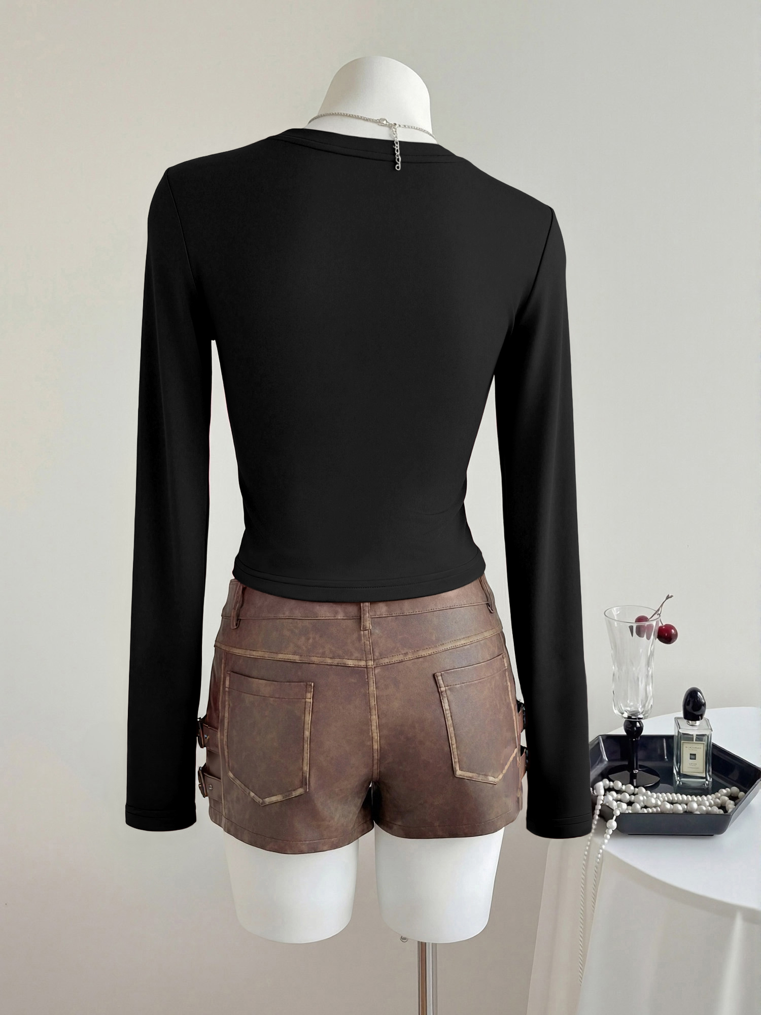 Y2K Cropped Long Sleeve T-Shir – Undershirt Crew Neck Bewertung und Preis