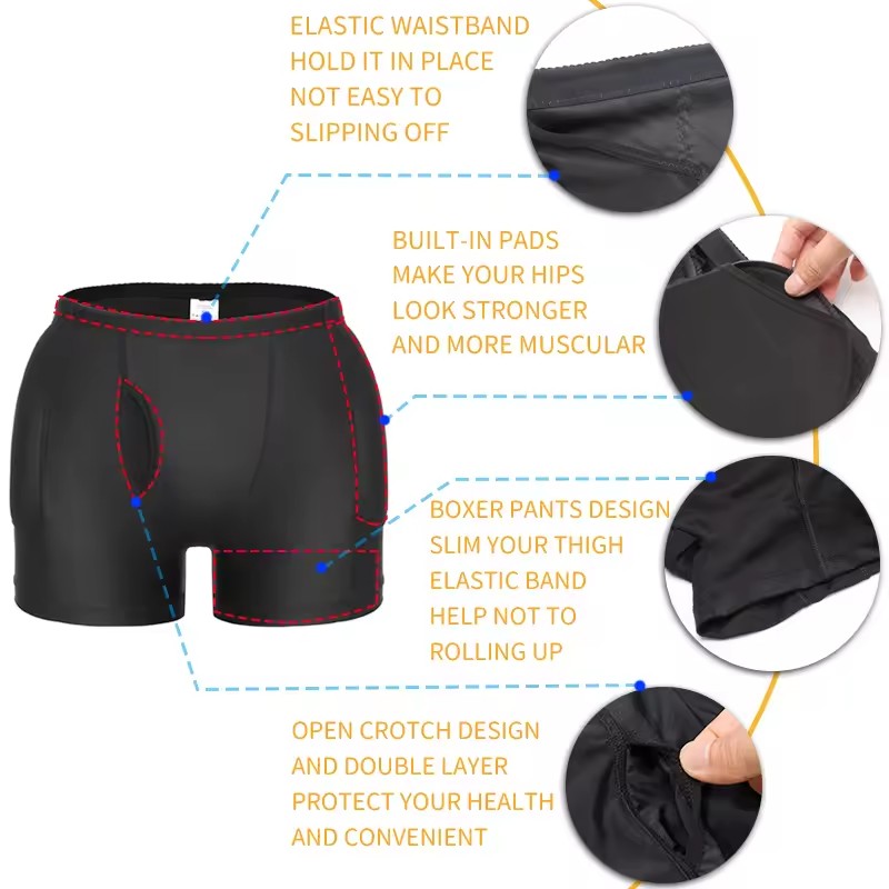 Men Padded Hip Enhancer Booty  – Boxer Brief Pack Cotton Bewertung und Preis