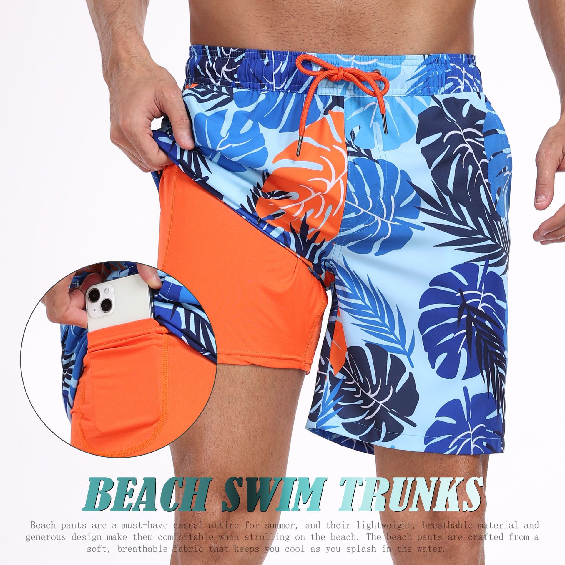 Mens Shark Pattern 2 in 1 Boar – Long Leg Trunk Men Bewertung und Preis