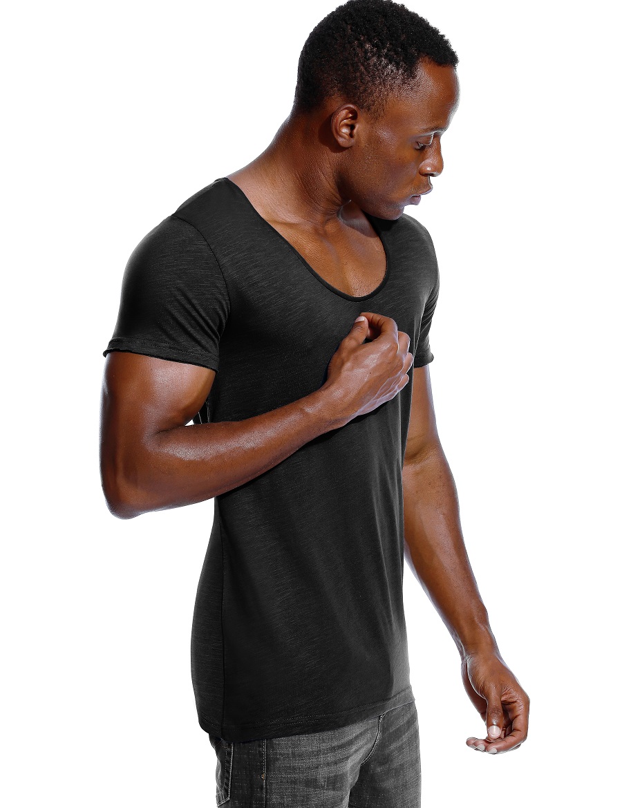 Scoop Neck T Shirt for Men Low – Undershirt Crew Neck Bewertung und Preis