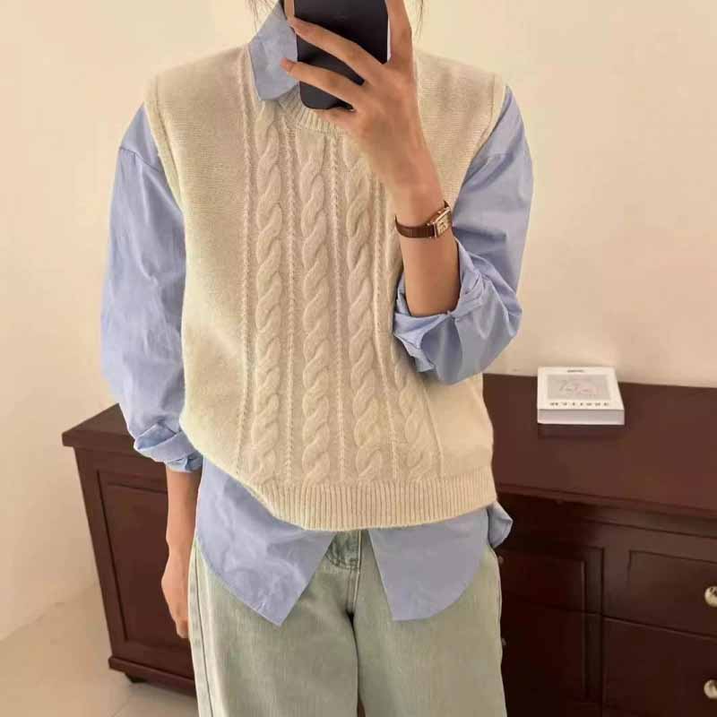 2025 New O-Neck Knitted Vest W – Sleeveless Undershirt Bewertung und Preis