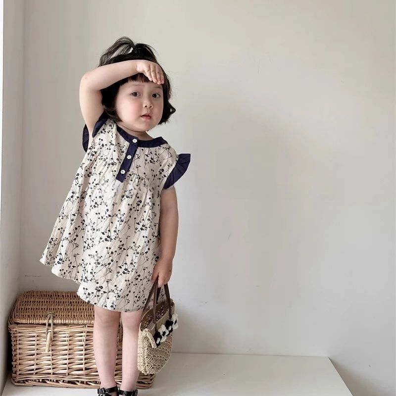 Girls summer floral dress 2024 – Undershirt Crew Neck Bewertung und Preis