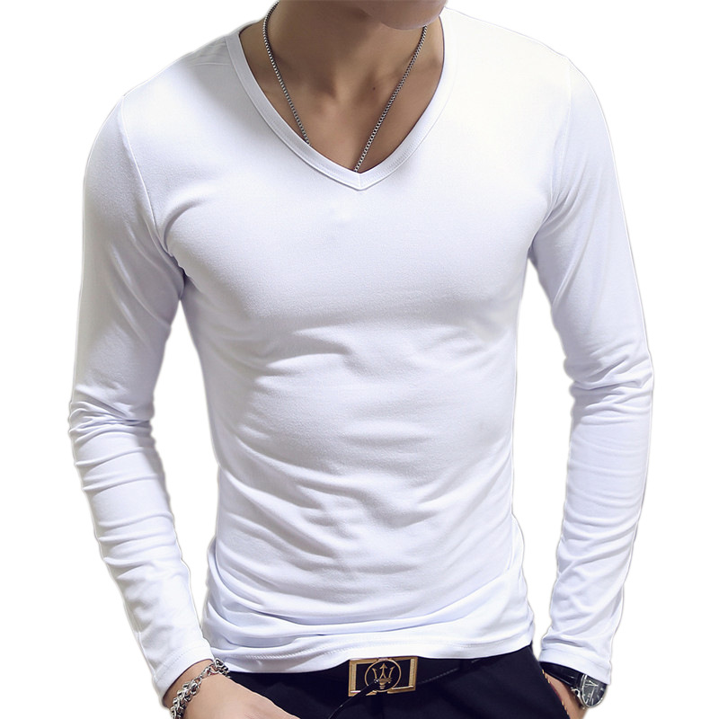 V Neck Mens T Shirts Plain Lon – Undershirt Crew Neck Bewertung und Preis