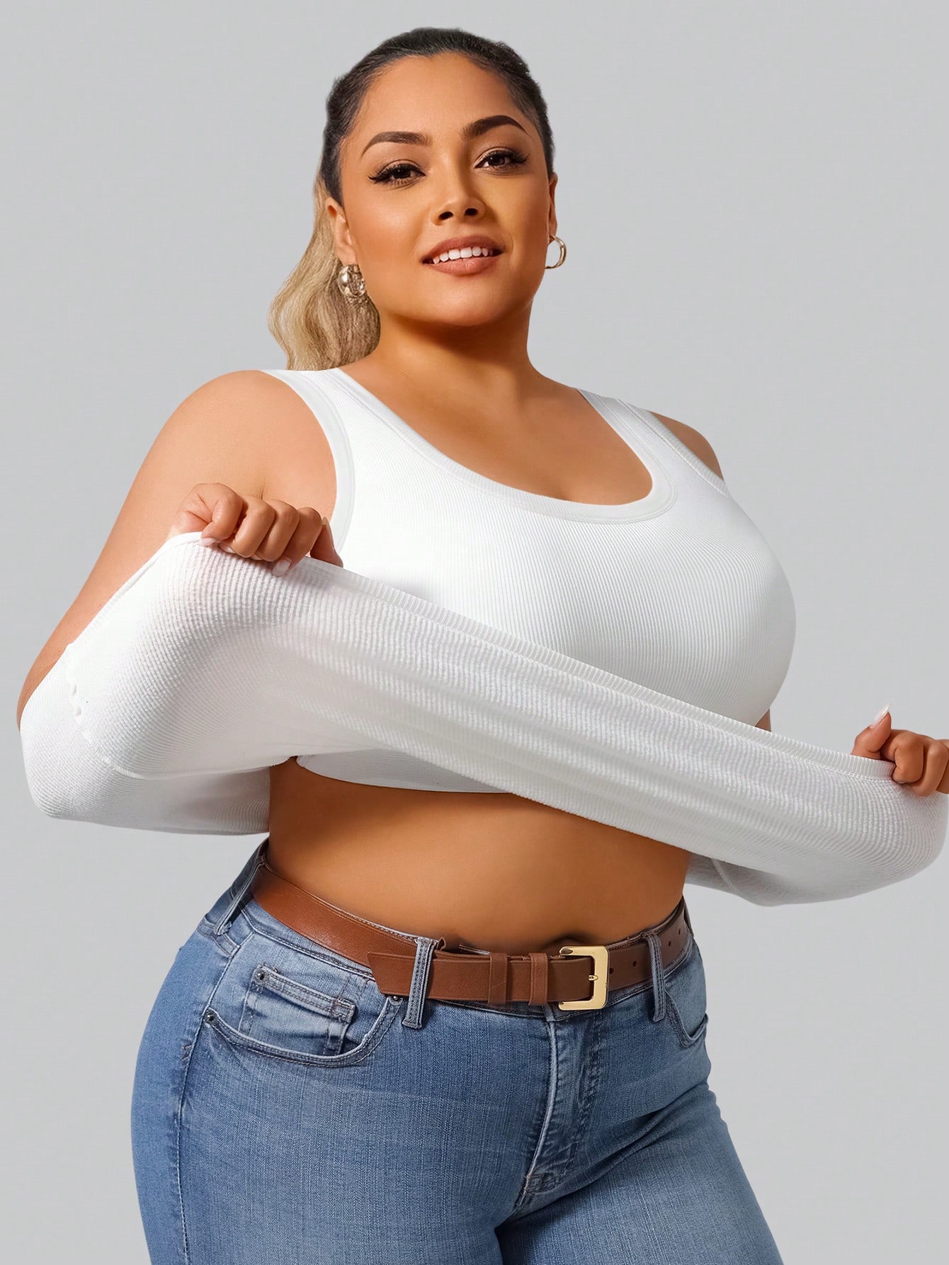Plus Size Women's Solid Ribbed – Tank Top Ribbed Bewertung und Preis