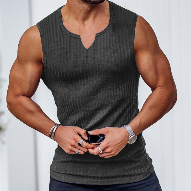 2024 Summer new men V-neck Ves – Undershirt Crew Neck Bewertung und Preis