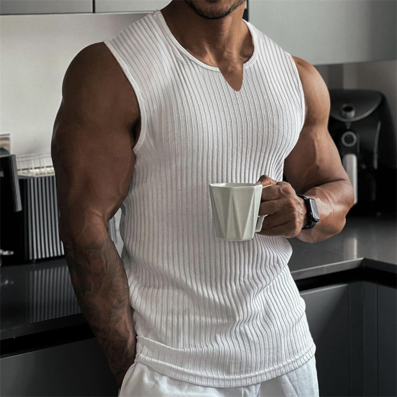 2024 Summer new men V-neck Ves – Undershirt Crew Neck Bewertung und Preis