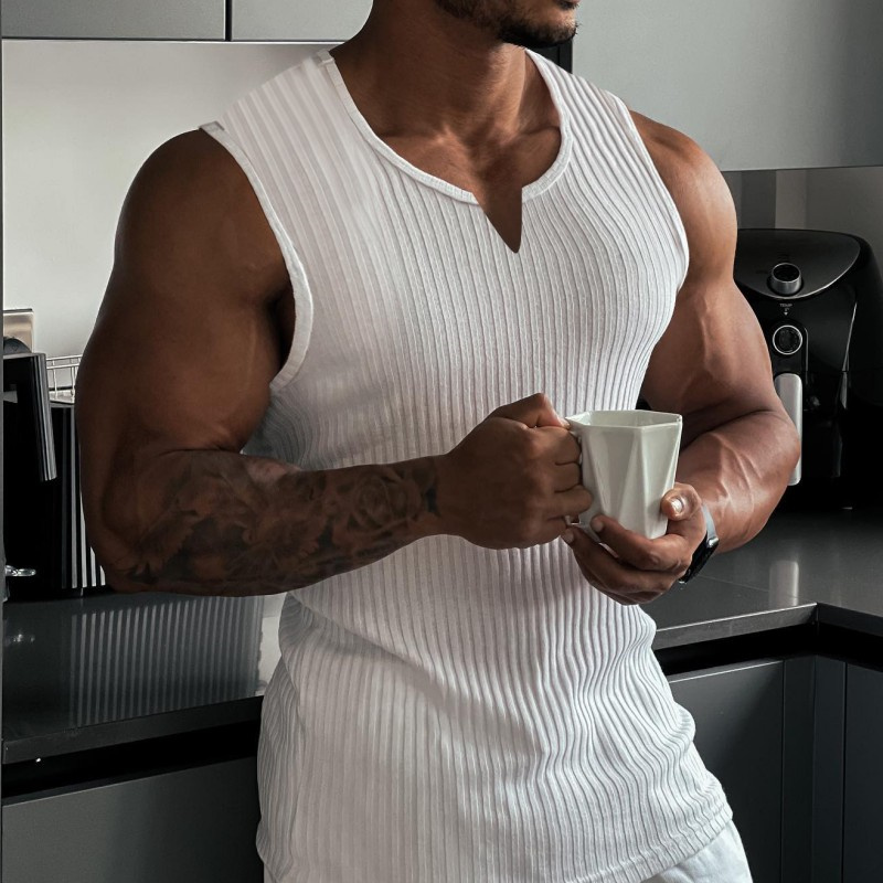 2024 Summer new men V-neck Ves – Undershirt Crew Neck Bewertung und Preis
