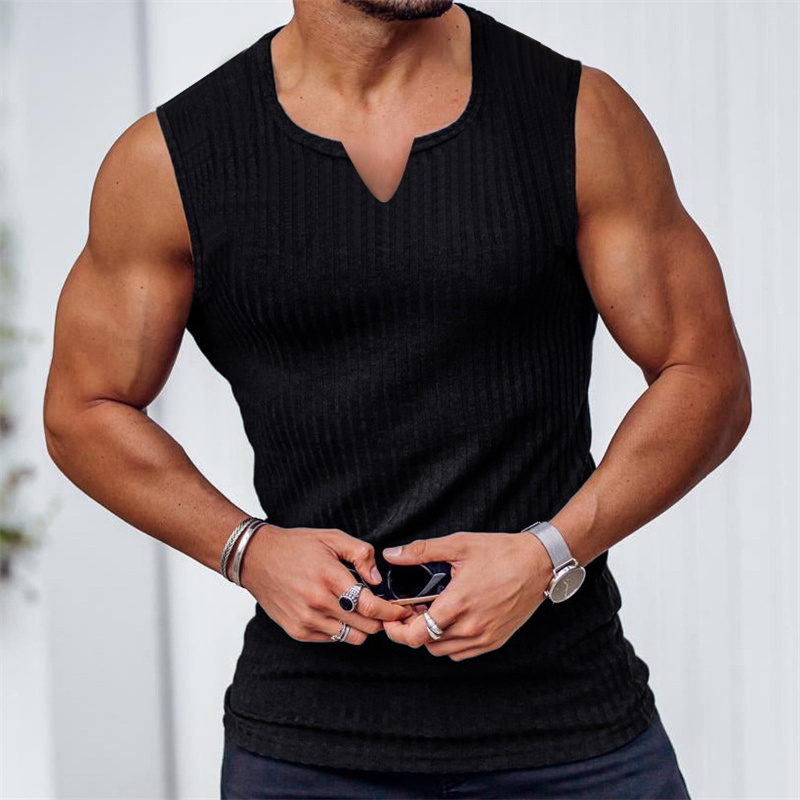 2024 Summer new men V-neck Ves – Undershirt Crew Neck Bewertung und Preis