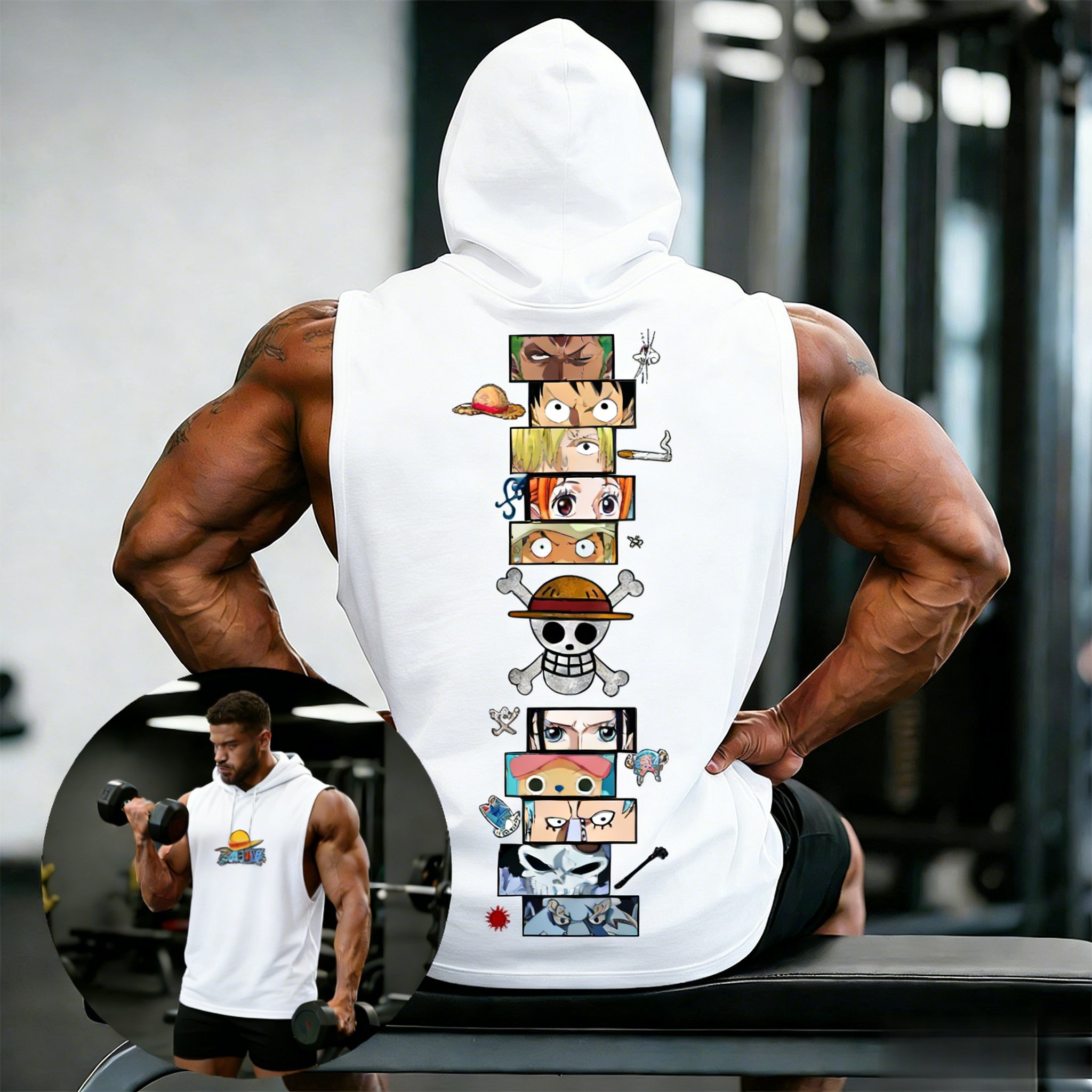 One Piece Anime Hoodie Sleevel – Sleeveless Undershirt Bewertung und Preis