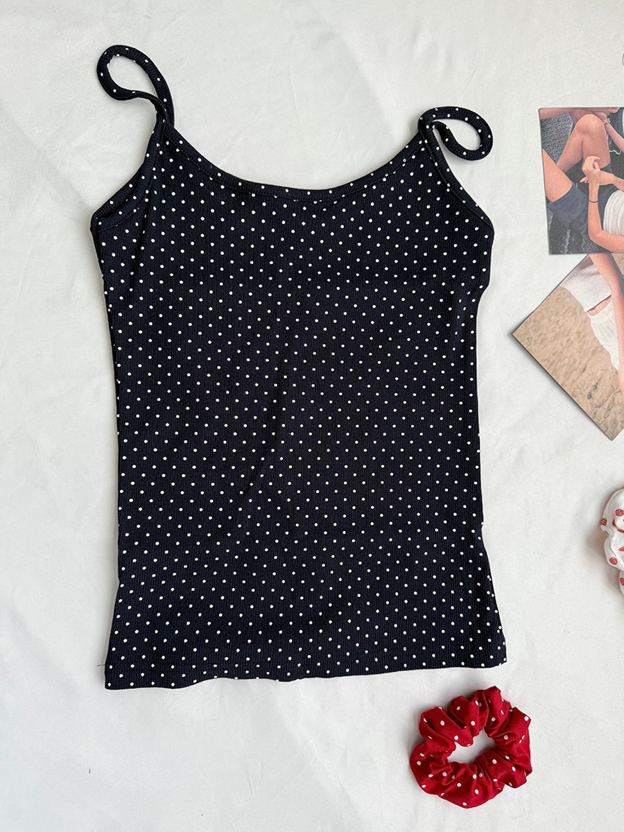 Navy Dot Ribbed Shorts Sets Wo – Tank Top Ribbed Bewertung und Preis