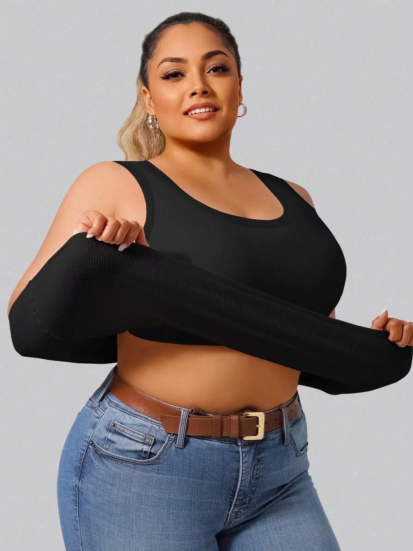 Plus Size Women's High Stretch – Tank Top Ribbed Bewertung und Preis