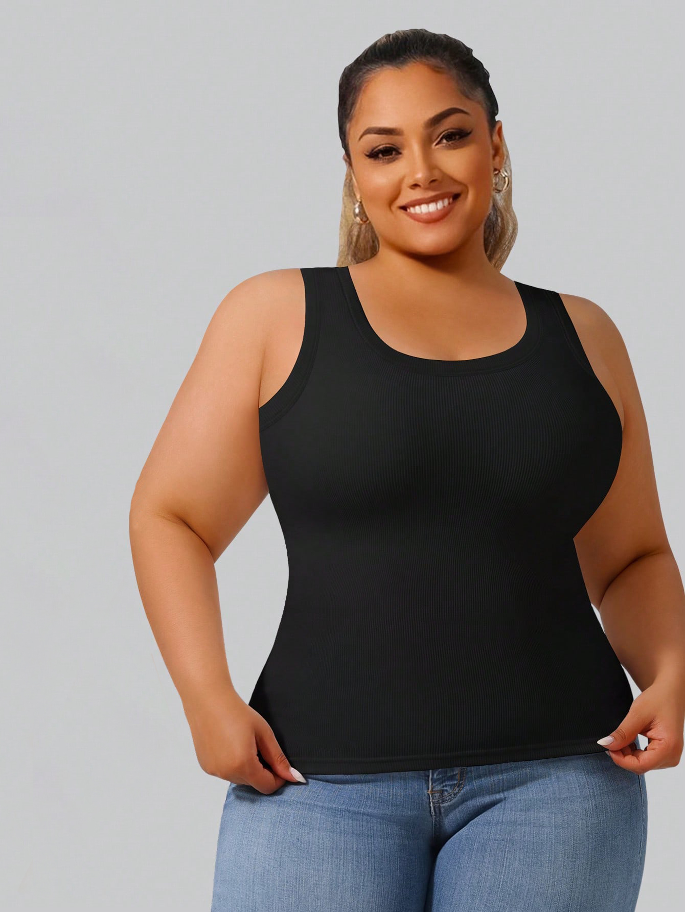 Plus Size Women's High Stretch – Tank Top Ribbed Bewertung und Preis