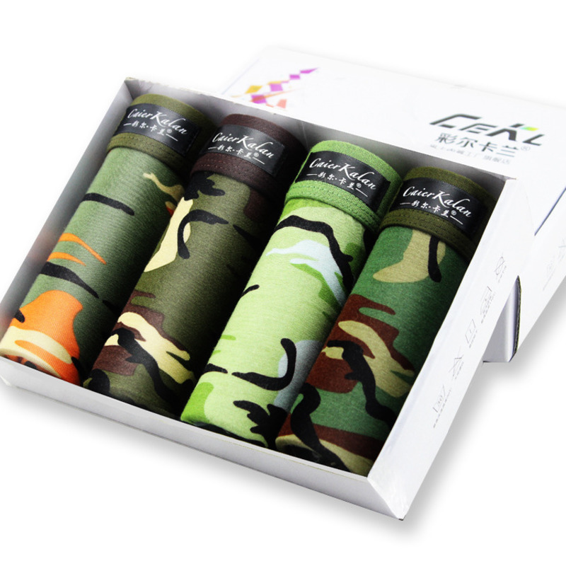 4pcs/lot Camouflage Boxer Men  – Multi Pack Underwear Bewertung und Preis