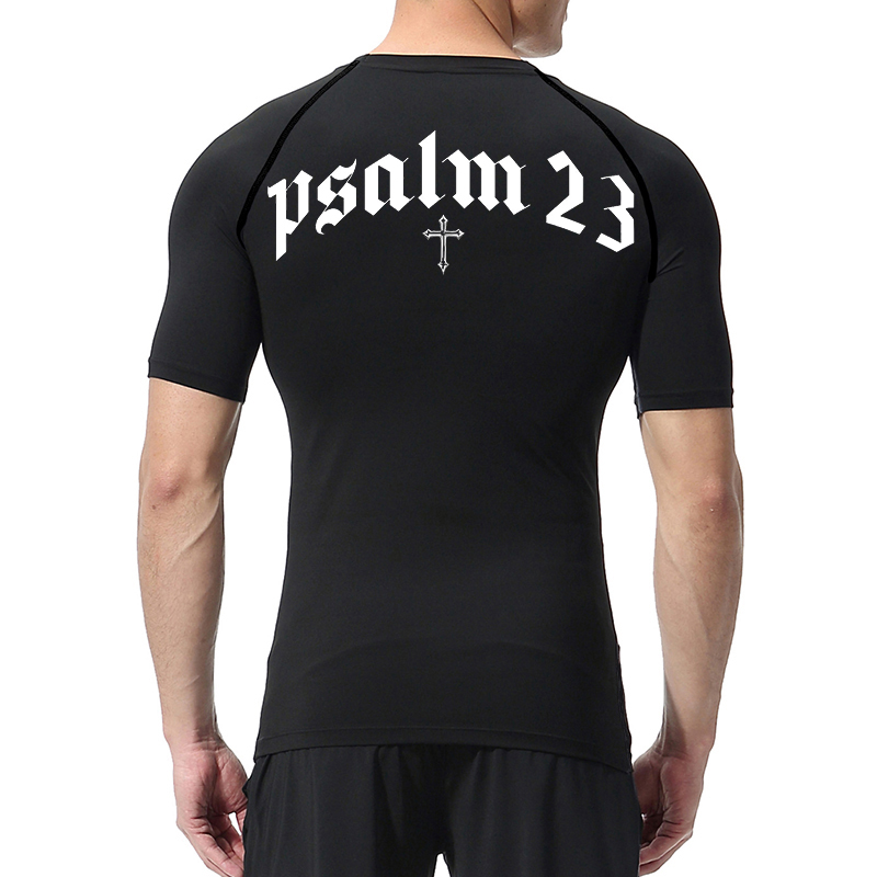 Psalm 23 Cross Print Compressi – Base Layer Top Bewertung und Preis