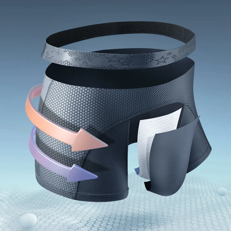 Men's underwear, men's ice sil – Mesh Sport Boxer Bewertung und Preis